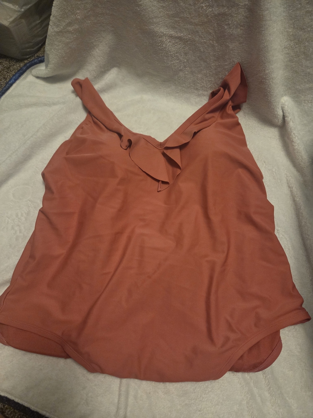 Xhilaration Rust Ruffle V-Neck Cami